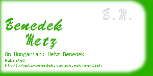 benedek metz business card